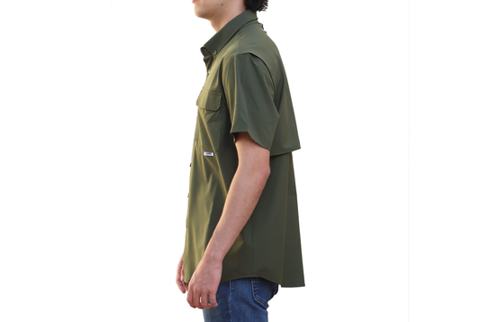 Camisa Manga Corta Verde Olivo
