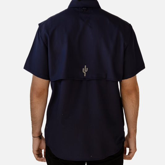 Camisa SONSET Manga Corta Azul