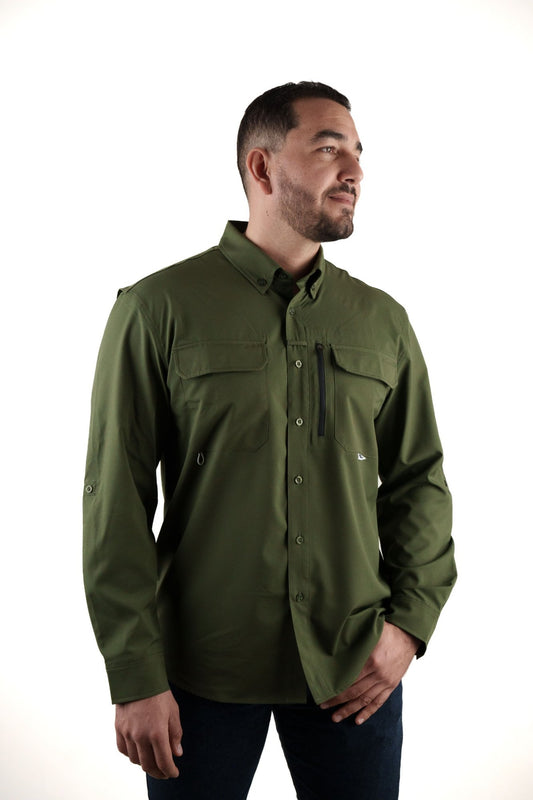 Camisa Manga Larga Verde Olivo