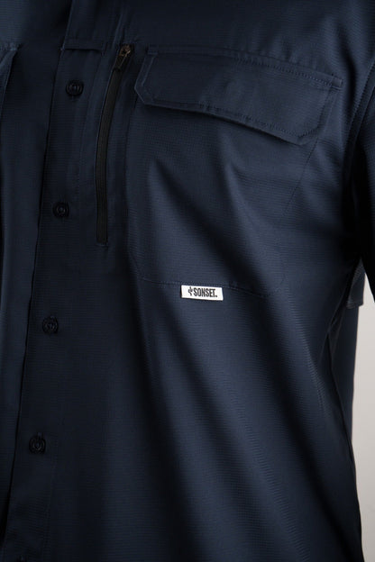 Camisa Manga Corta Azul