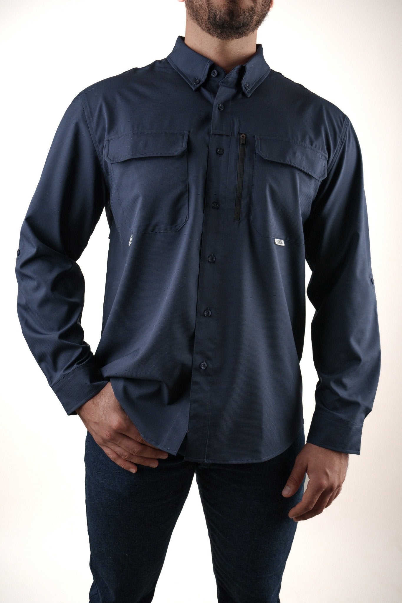 Camisa Azul Marino Manga Larga