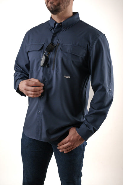 Camisa Azul Marino Manga Larga