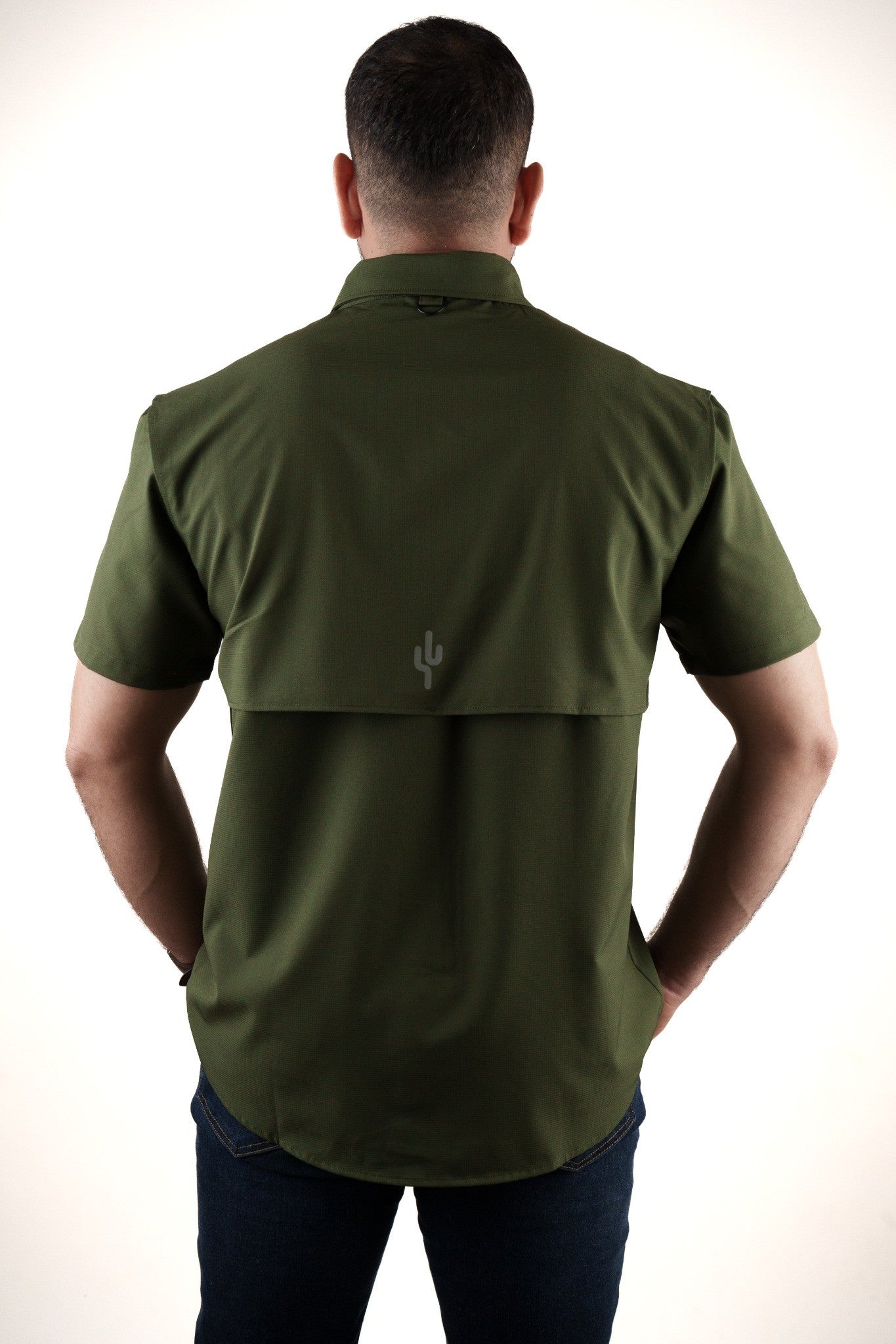 Camisa Manga Corta Verde Olivo