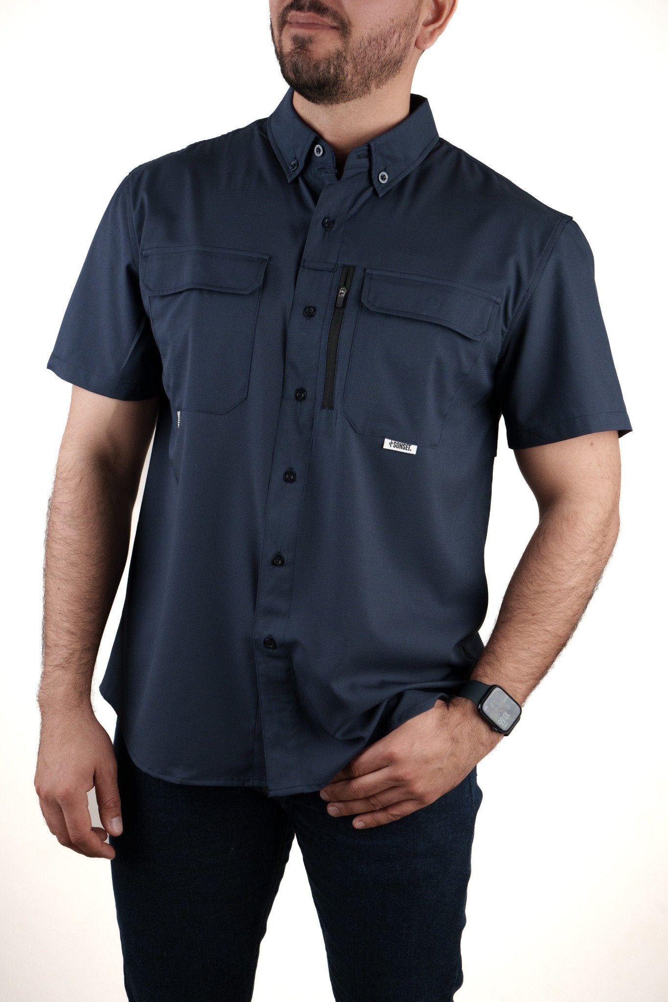 Camisa Manga Corta Azul