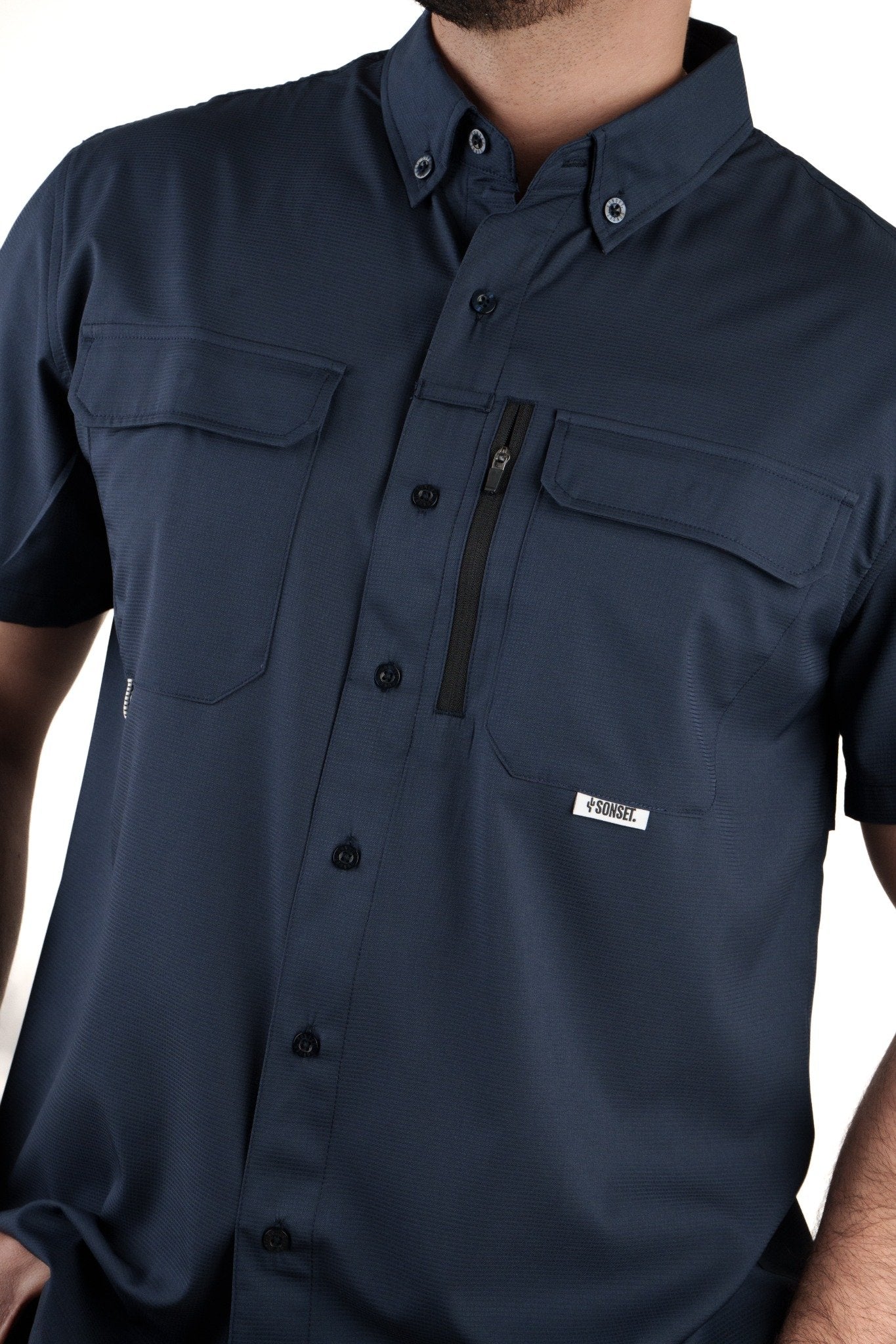 Camisa SONSET Manga Corta Azul Marino