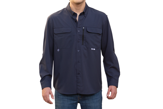 Camisa Azul Marino Manga Larga