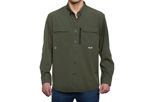 Camisa Manga Larga Verde Olivo