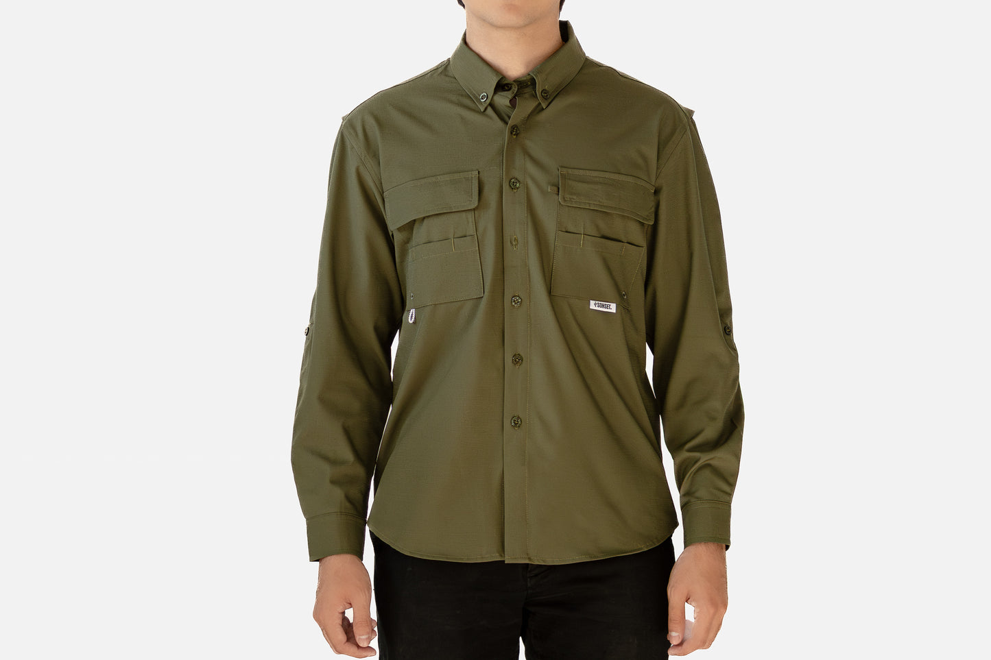Camisa Manga Larga Verde Olivo