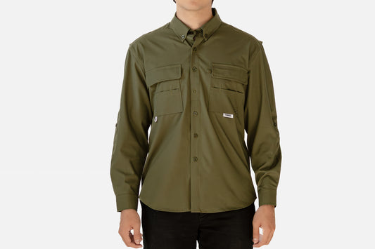 Camisa Manga Larga Verde Olivo
