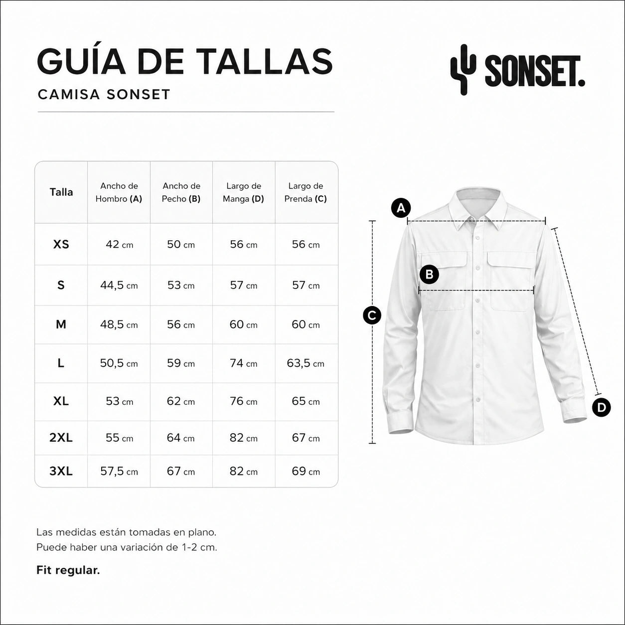Camisa SONSET Manga Corta Azul Marino