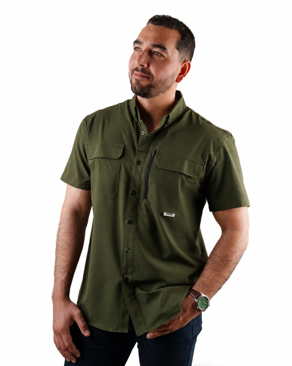 Camisa SONSET Manga Corta Verde